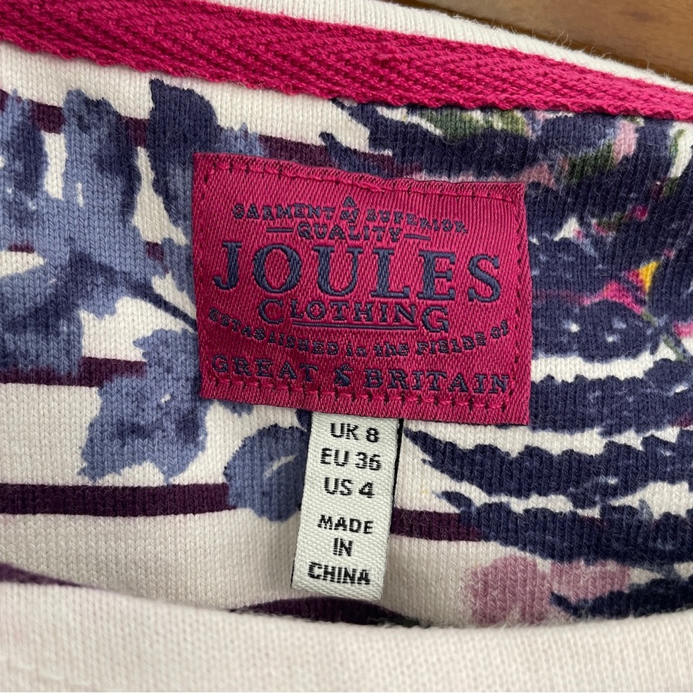 Joules Riviera Harvest Floral Plum Stripe Dress - Picture 13 of 16